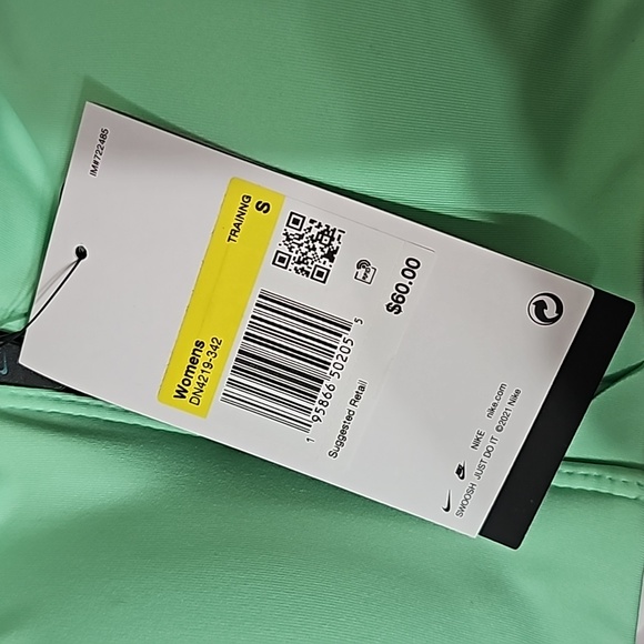 Nike Shape High Support Zip Front Closure Sports Bra Green Women's Small - Picture 5 of 5